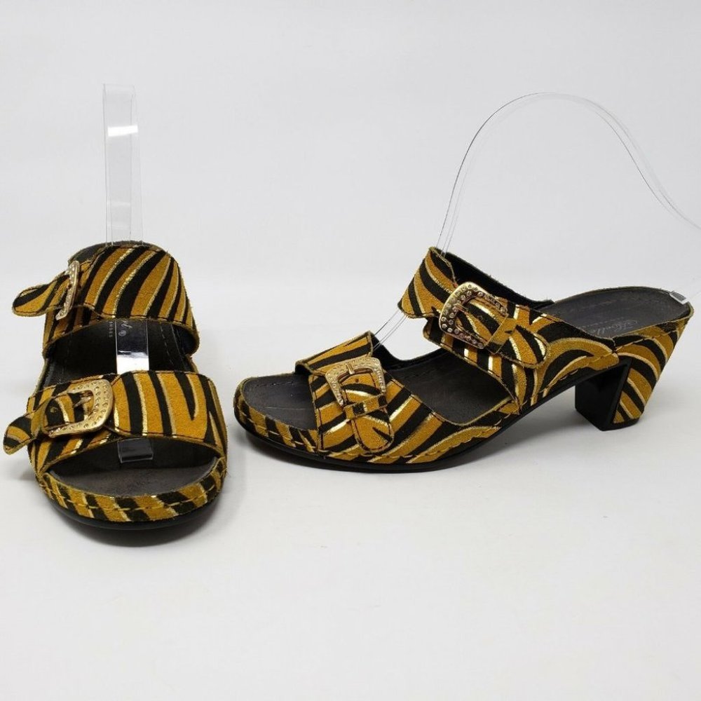 HELLE COMFORT DANYA TORMES TIGER SANDALS MULES 38